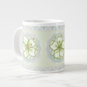 Caneca De Café Grande Hibiscus & lace WHITE