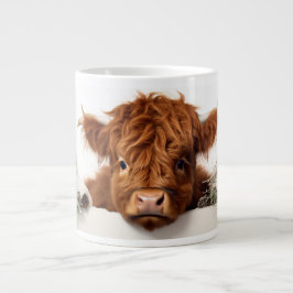 Caneca De Café Grande Highland Cow Christmas