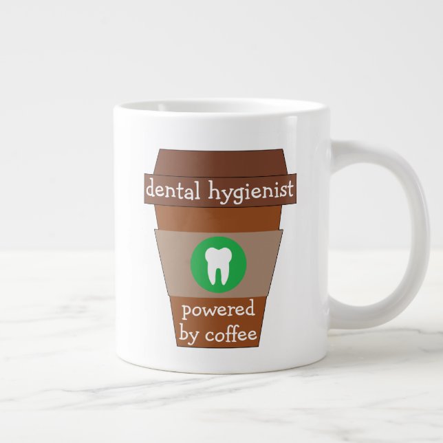 Caneca De Café Grande Higienista Dental Personalizável Com Café (Direita)