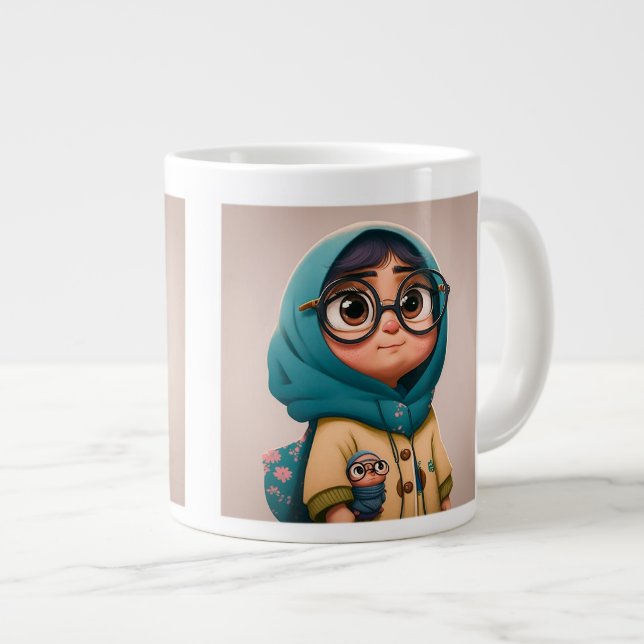 Caneca De Café Grande Hijab Girl Jumbo (Frente Esquerda)