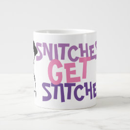 Caneca De Café Grande Hillarious Snitches Pegam Stitches Memória