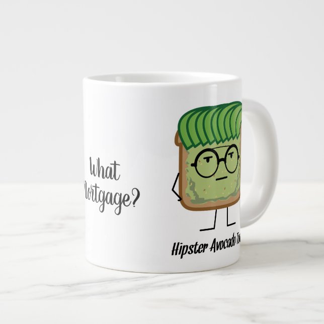 Caneca De Café Grande Hipster de brinde de cabelo (Frente Esquerda)