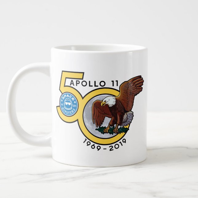 Caneca De Café Grande Hipsteres espaciais® Apollo 50 Jumbo Coffee Mug (2 (Esquerda)