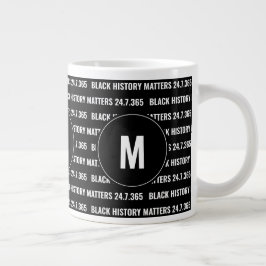 Caneca De Café Grande HISTÓRIA NEGRA DO Monograma