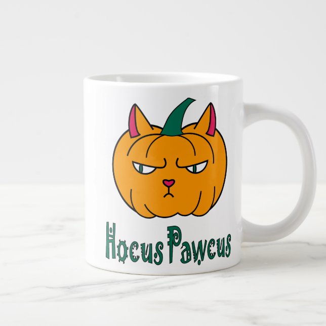Caneca De Café Grande Hocus pawcus Halloween abóbora gengibre magia (Direita)