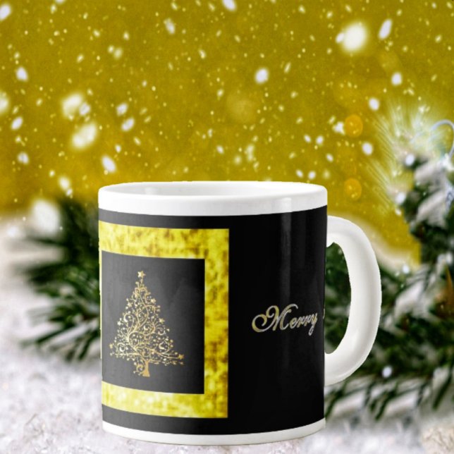 Caneca De Café Grande Holiday Gilt (An elegant-looking coffee mug, that blends in with your Christmas Decor!)
