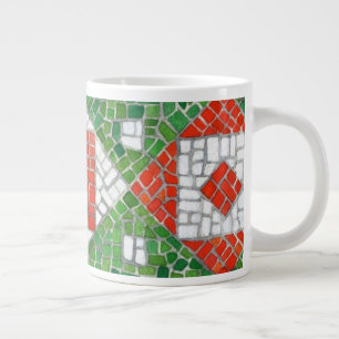 Caneca De Café Grande HOLIDAY MOSAIC Grande Caneca Branca