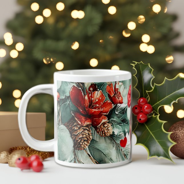 Caneca De Café Grande Holidays Mood  Bone China Mug (Criador carregado)