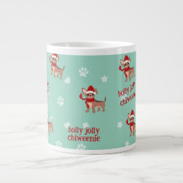 Caneca De Café Grande holly jolly Chiweenie