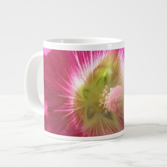 Caneca De Café Grande Hollyhock Deep Pink Mug (Frente Esquerda)