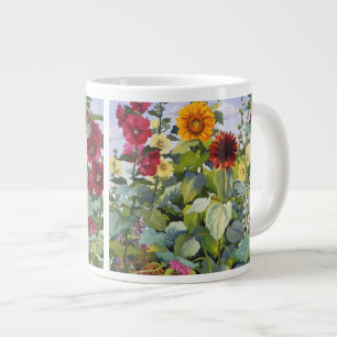 Caneca De Café Grande Hollyhocks e Sunflower 2005