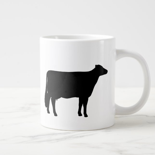 Caneca De Café Grande Holstein Cow Silhouettes | Animal da Fazenda do pa (Direita)
