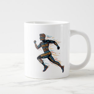 Caneca De Café Grande Homem Correndo Corredor Palavras Motivacionais par