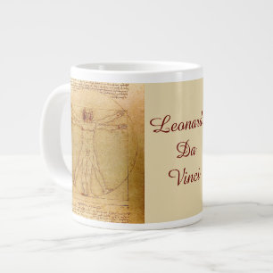 Caneca De Café Grande Homem Vitruviano Por Leonardo Da Vinci