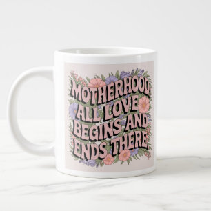 Caneca De Café Grande Homenagem Floral: Apreciação da Mãe Cerâmica