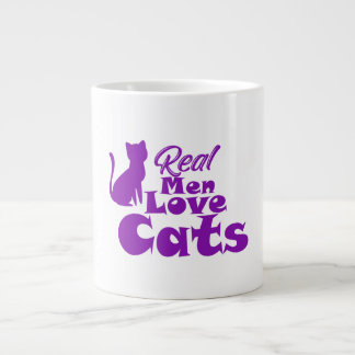 Caneca De Café Grande Homens de Verdade Amam Gatos – Presentes para Home