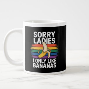 Caneca De Café Grande homens desculpe garota eu gosto de bananas engraça