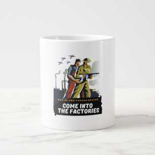 Caneca De Café Grande Homens dos Estados Unidos, poster WW2