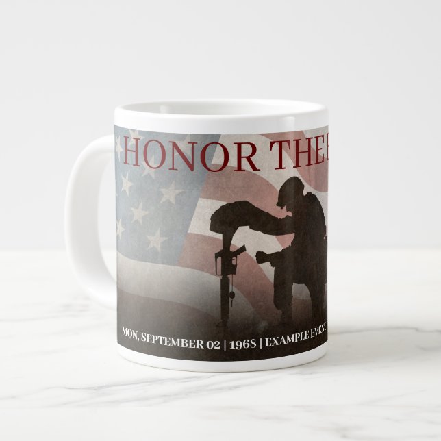 Caneca De Café Grande Honor The Fallen (Frente Esquerda)