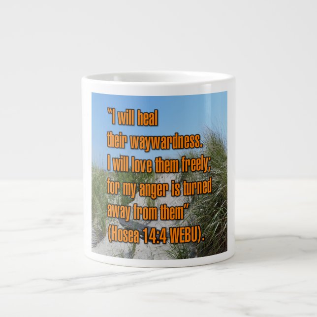 Caneca De Café Grande Hosea 14:4 WEBU Mug (Frente)