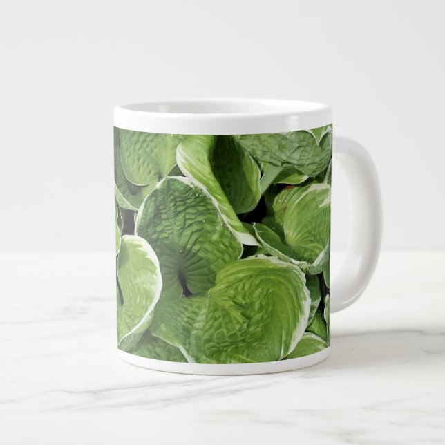 Caneca De Café Grande Hosta Leaves (Frente Esquerda)