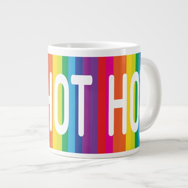 Caneca De Café Grande Hot Hot Hot Hot Rainbow Jumbo Mug (Frente Esquerda)