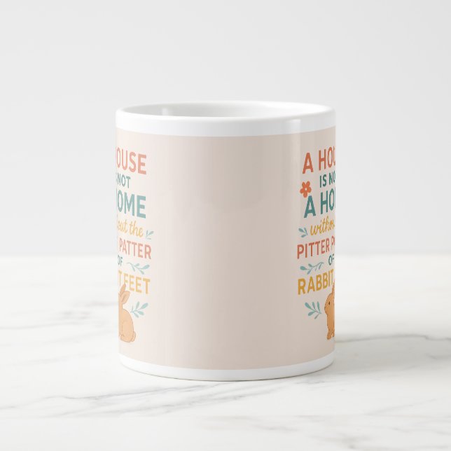 Caneca De Café Grande House pitter patter rabbit feet (Frente)