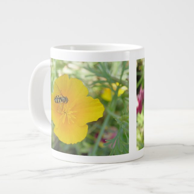 Caneca De Café Grande Hoverfly e California Poppy Mug (Frente Esquerda)