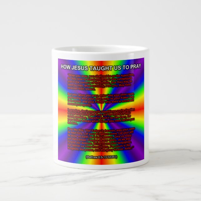Caneca De Café Grande How Jesus Taught Us To Pray Mug (Frente)