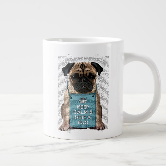 Caneca De Café Grande Hug a Pug (Direita)