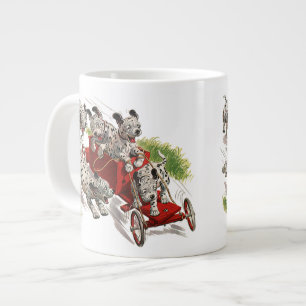 Caneca De Café Grande Humor Antigo Cachorrinhos Dalmatas Caminhão de Bom