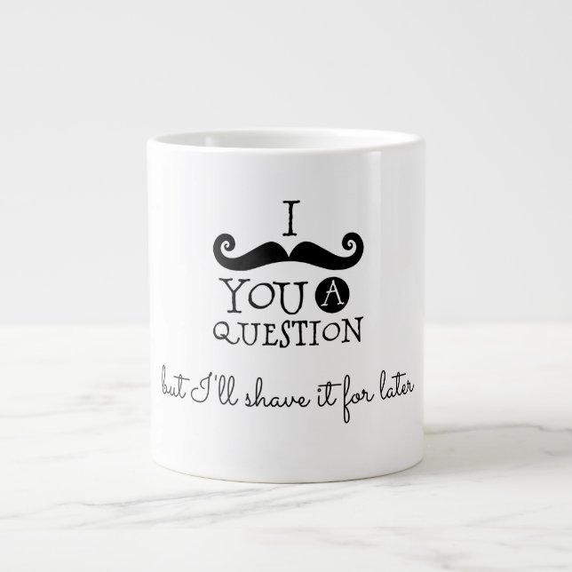 Caneca De Café Grande Humor Bigode Preto (Frente)