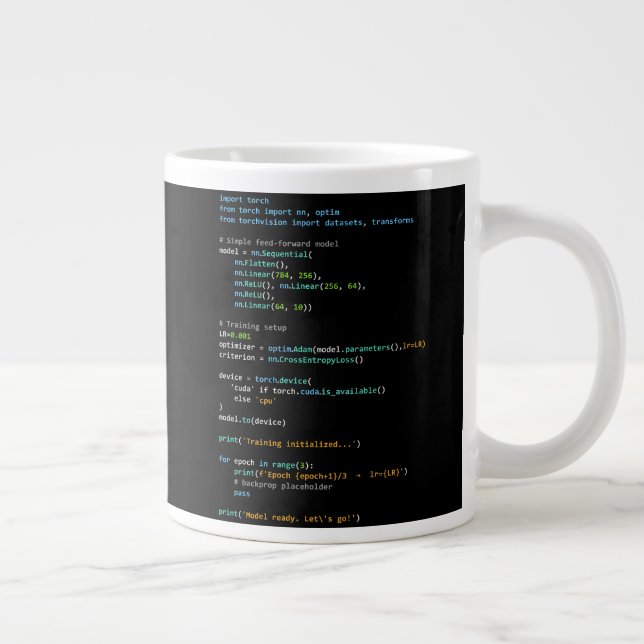 Caneca De Café Grande Humor de Codificação - Lógica de Desenvolvedor e V (Direita)