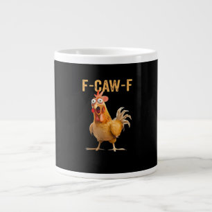 Caneca De Café Grande Humor de Frango Engraçado F-Caw-F