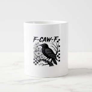Caneca De Café Grande Humor Divertido Corvo Gótico F-Caw-F Essencial