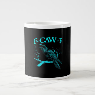 Caneca De Café Grande Humor Engraçado de Corvo F-Caw-F Gótico