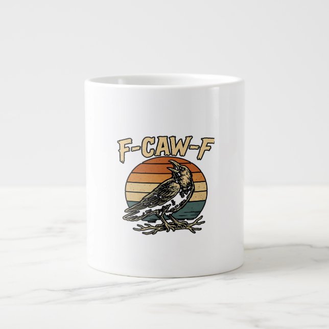 Caneca De Café Grande Humor Gothic F Caw F Funny Crow Creative Style (Frente)