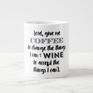 Caneca De Café Grande Humor Mug - Dê-Me Café E Vinho