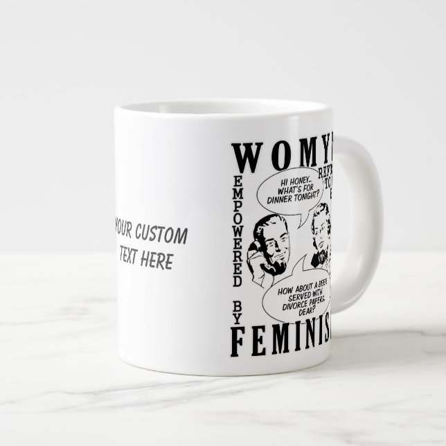 Caneca De Café Grande Humor Retro-Feminista (Frente Esquerda)