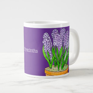 Caneca De Café Grande Hyacintos Roxos em Planter Roxo Real