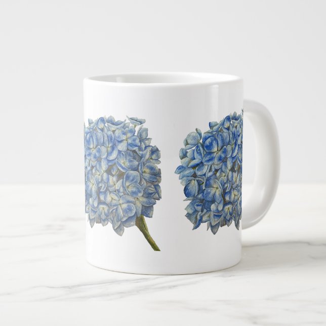 Caneca De Café Grande Hydrangea Mug Azul (Frente Esquerda)