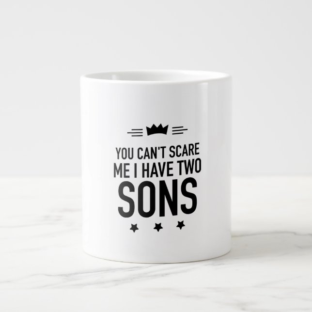 Caneca De Café Grande I have two sons funny fathers and mothers day gift (Frente)