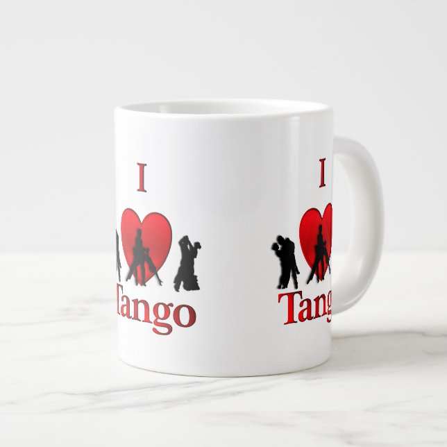 Caneca De Café Grande I Heart Tango (Frente Esquerda)