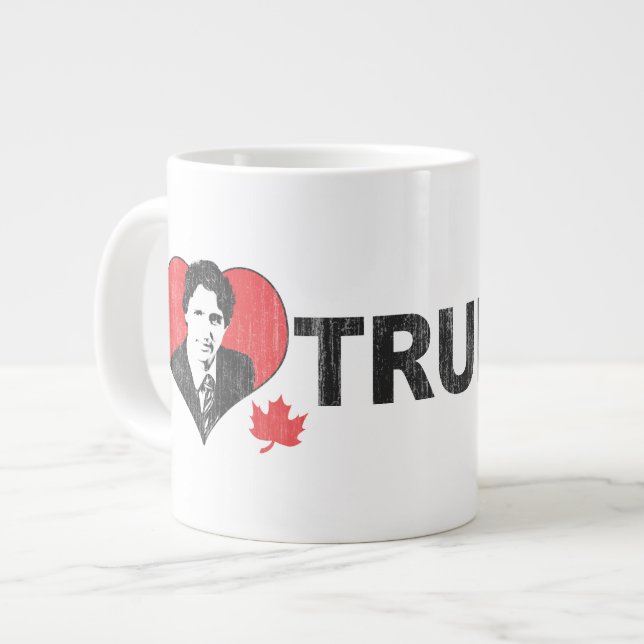 Caneca De Café Grande I Heart Trudeau (Frente Esquerda)