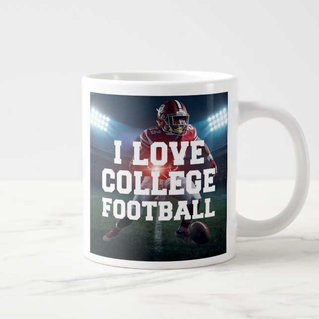 Caneca De Café Grande I Love College Football Mug  (Direita)