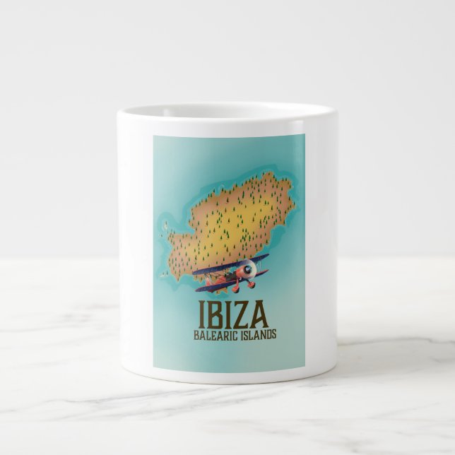 Caneca De Café Grande Ibiza Balearic — mapa poster (Frente)