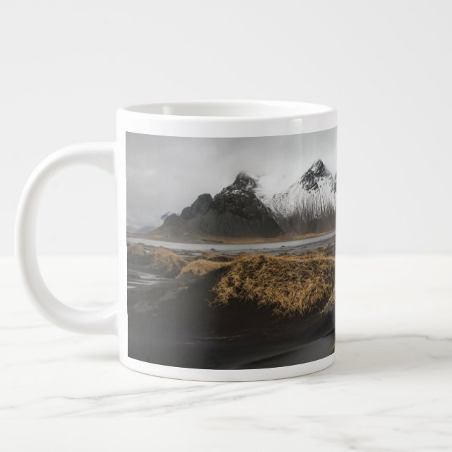 Caneca De Café Grande Ice & Snow | Vestrahorn Mountain, Iceland (Esquerda)