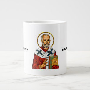 Caneca De Café Grande ícone ortodoxo sérvio dos santos São Nicolau