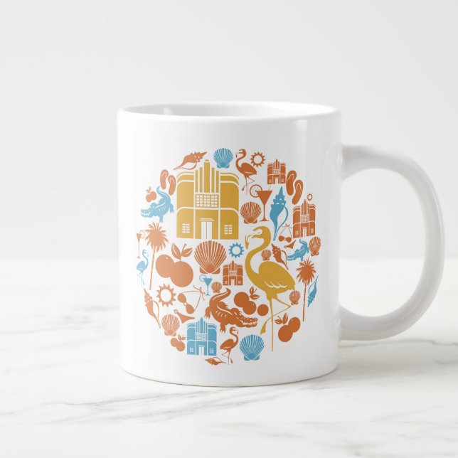 Caneca De Café Grande Ícones da Flórida (Direita)