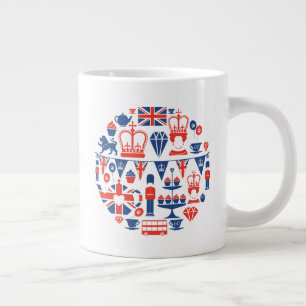 Caneca De Café Grande Ícones do Jubileu Britânico